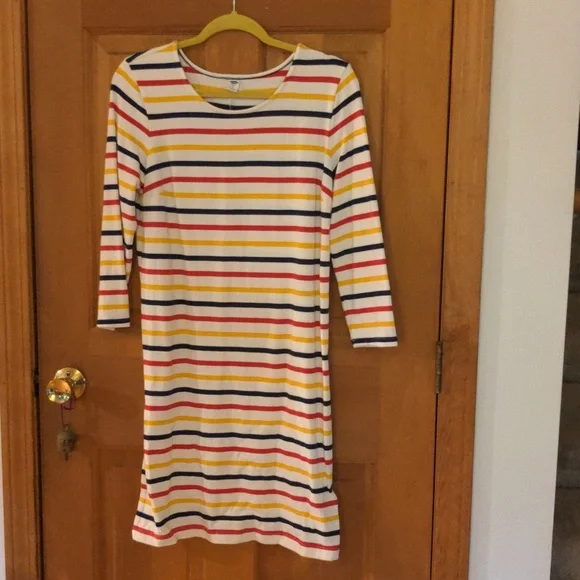 old navy striped dress long sleeve Striped Midi Dress-medium